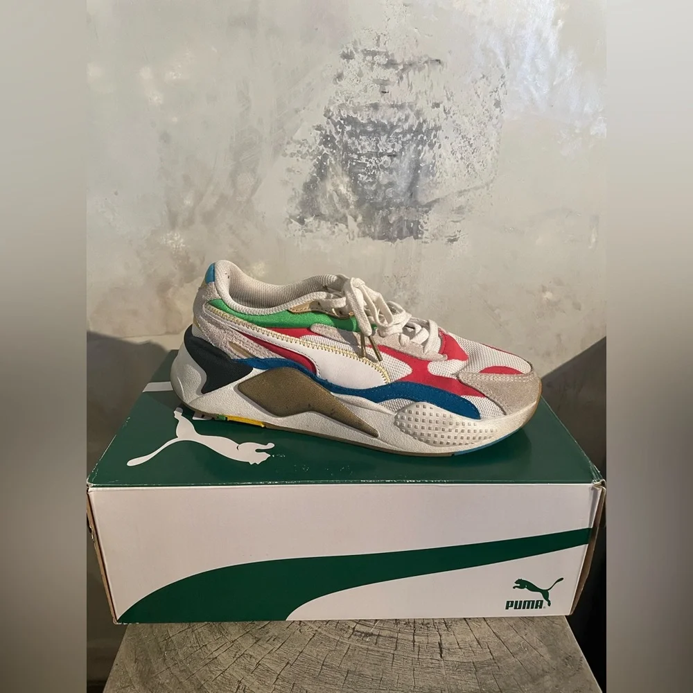 Puma Multicolor Sneakers for Women RS-X3 WH Wn's white-hi ri red-dresden blue